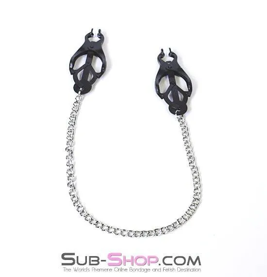 0525MH      Dark Fantasy Blackline Clover Nipple Clamps