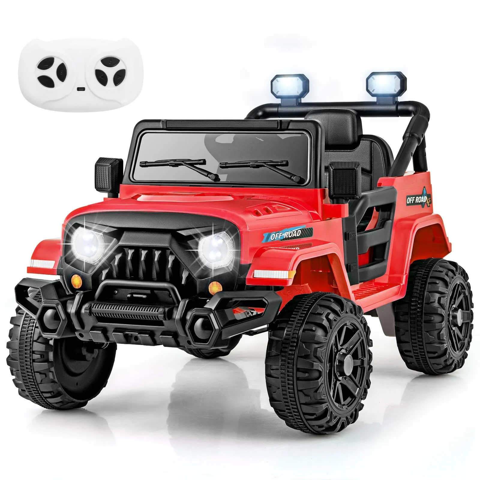 12V Kids Ride on Truck with Remote Control and 3 Speeds-Red