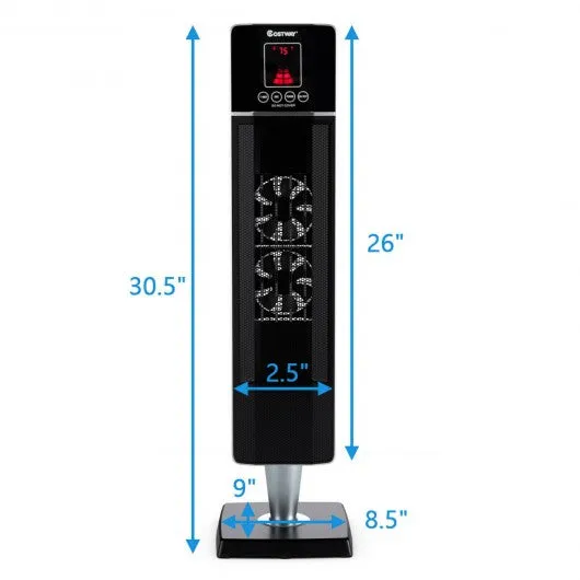 1500W Portable Tower Heater w/ Timer Remote Control