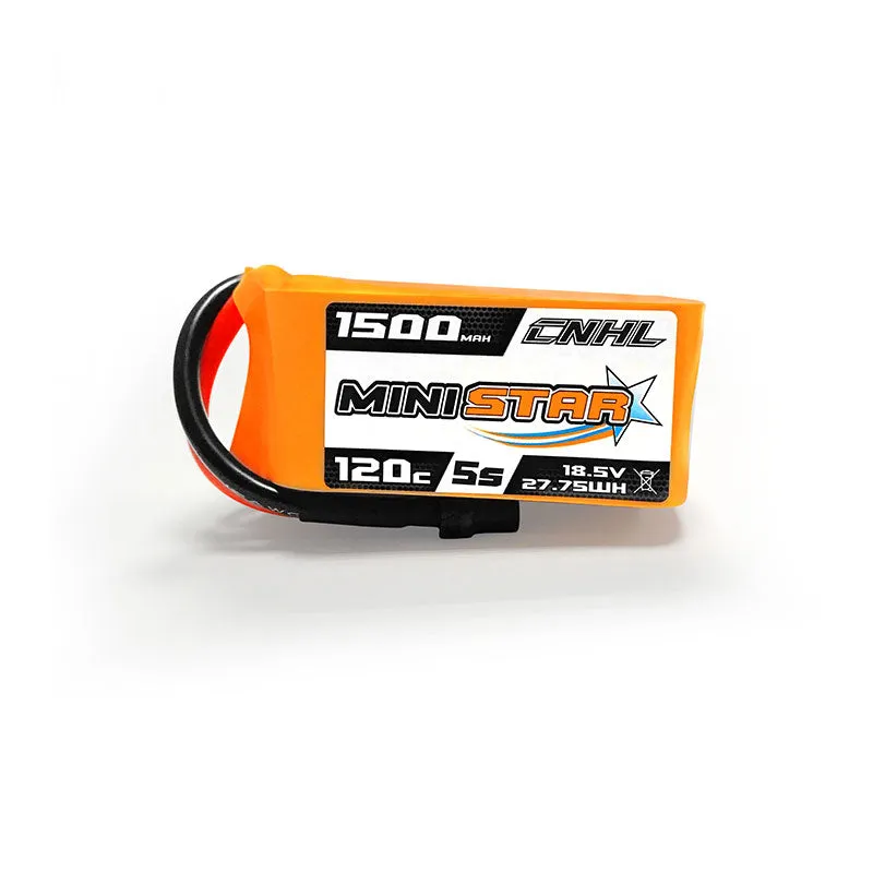 2 Packs CNHL MiniStar 1500mAh 18.5V 5S 120C Lipo Battery with XT60 Plug-UK Warehouse