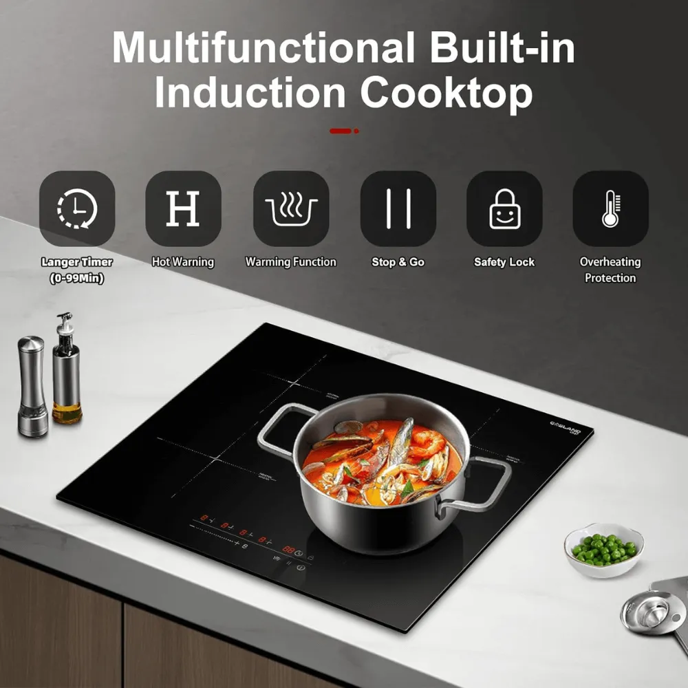 2 Piece Kitchen Appliances Packages 24" Induction Cooktop & 24" Electric Wall Oven