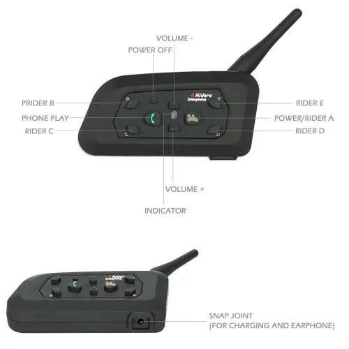 2 Sets V6-1200 Motorcycle Helmet Bluetooth Headset Intercom