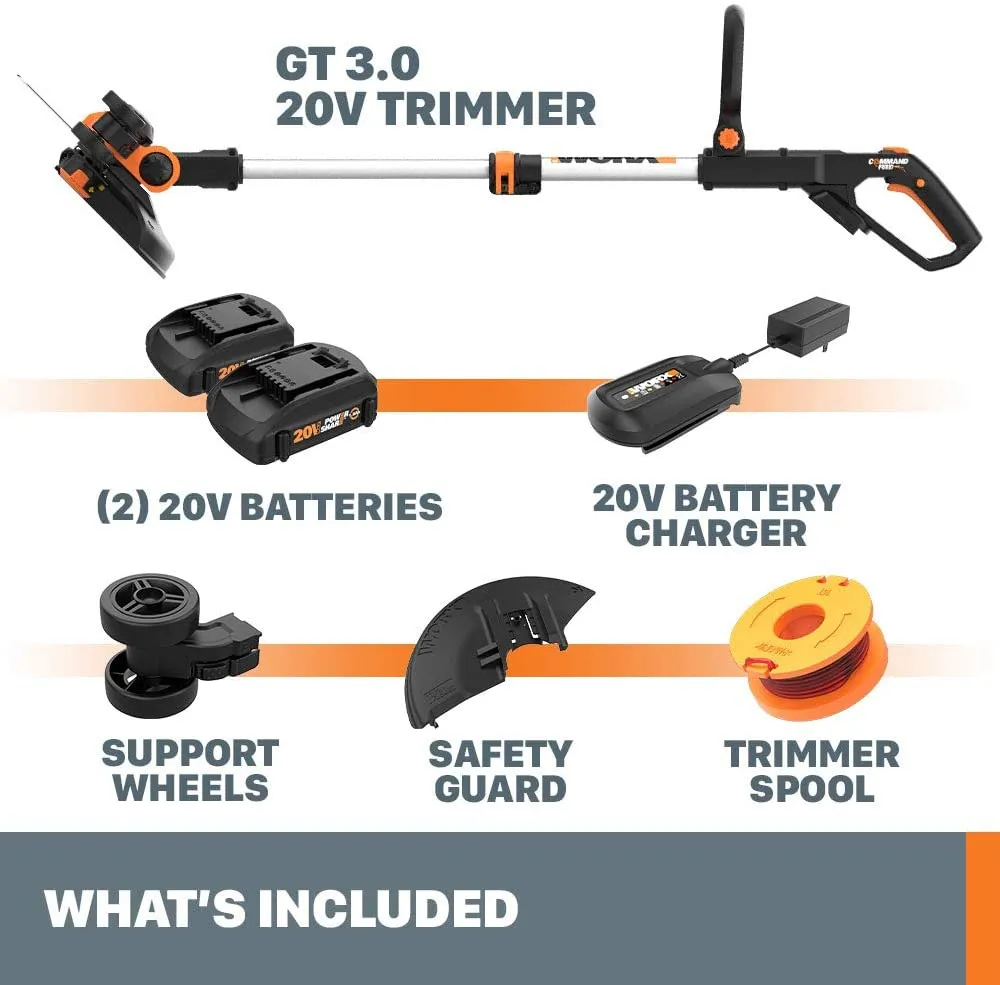 20V 12 Inch Cordless String Trimmer & Edger with Battery & Charger