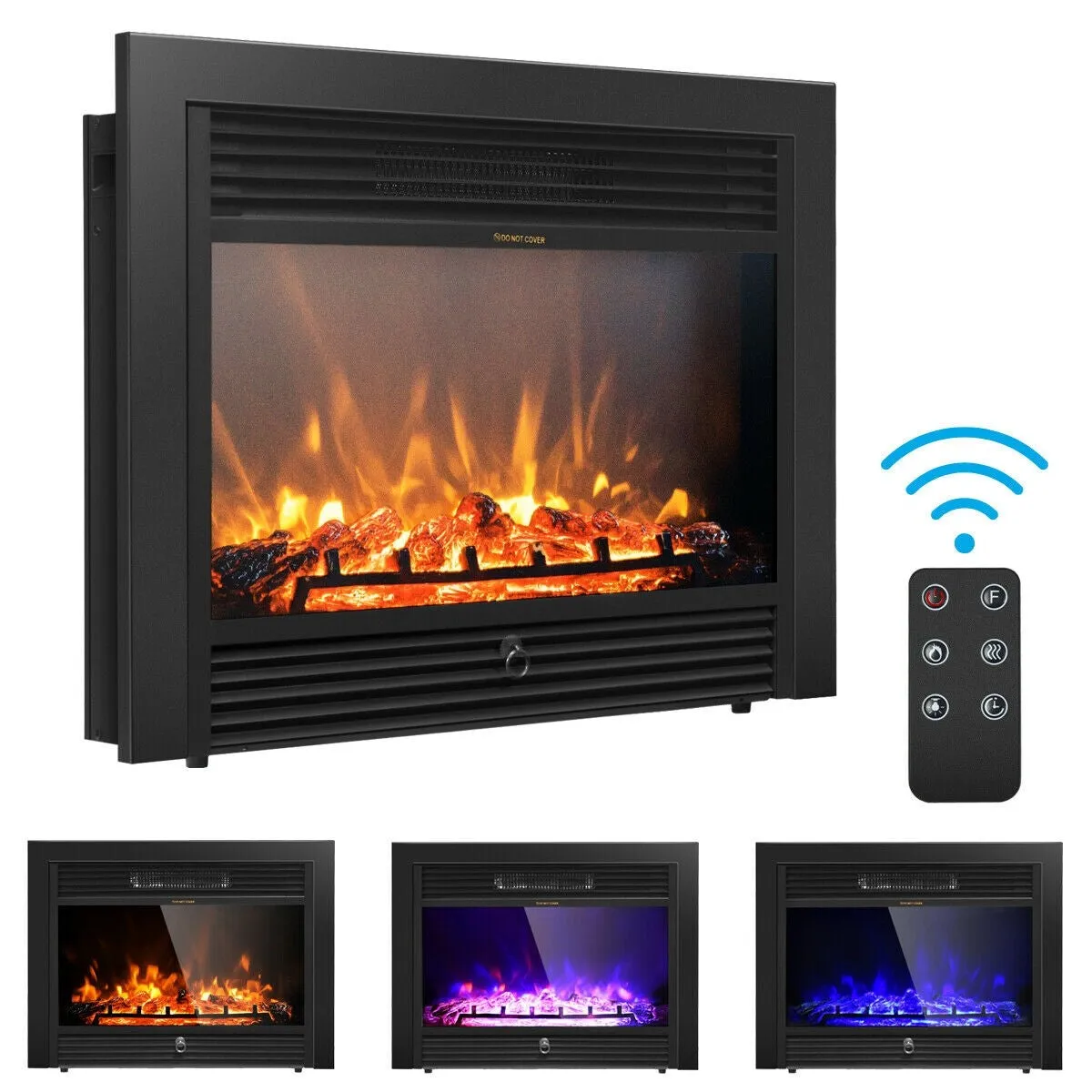 28.5 inch Recessed Mounted Standing Fireplace Heater with 3 Flame Option