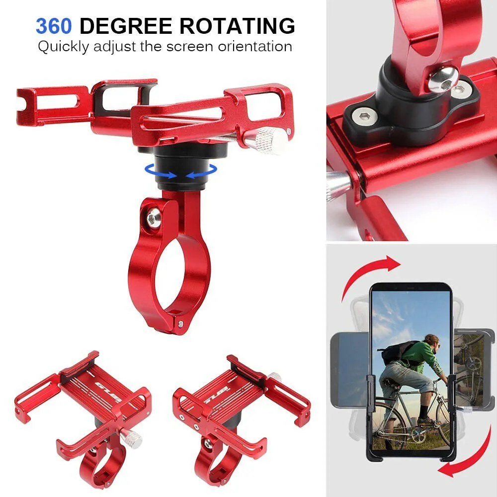 360 Degree Rotating Mountian Bike Phone Mount Universal Adjustable Bicycle Handlebar Cell Phone GPS Mount Holder Bracket Cradle Clamp