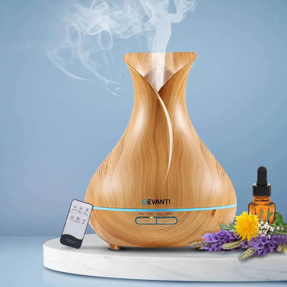 400ml 4 in 1 Aroma Diffuser remote control - Light Wood