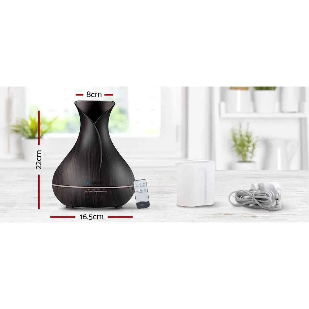 400ml 4 in 1 Aroma Diffuser with remote control- Dark Wood