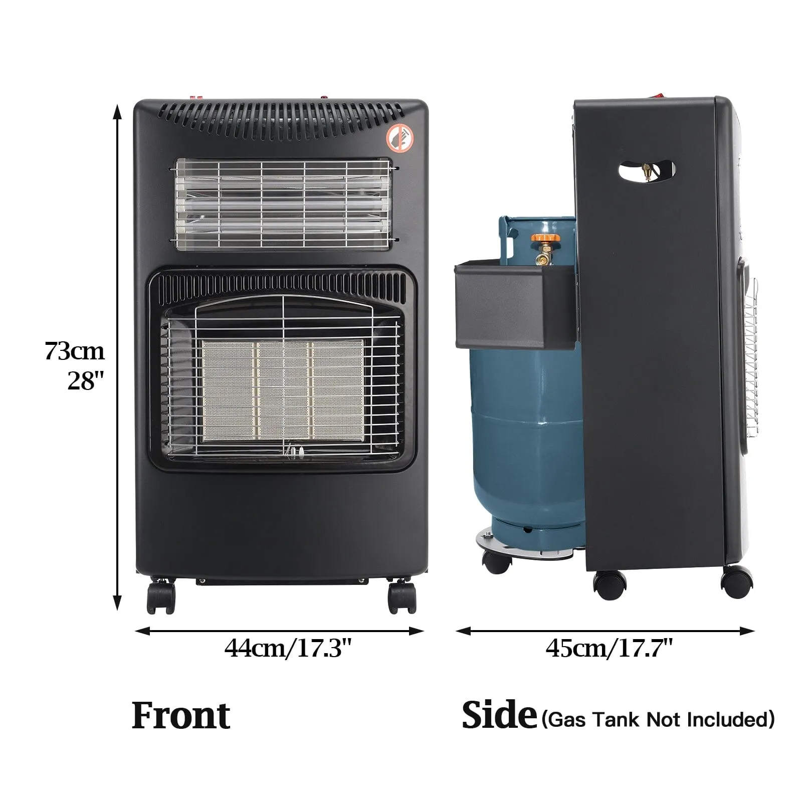 4.2KW Electric and Gas Heater Movable Tank Cabin with Ceramic Infrared Heater