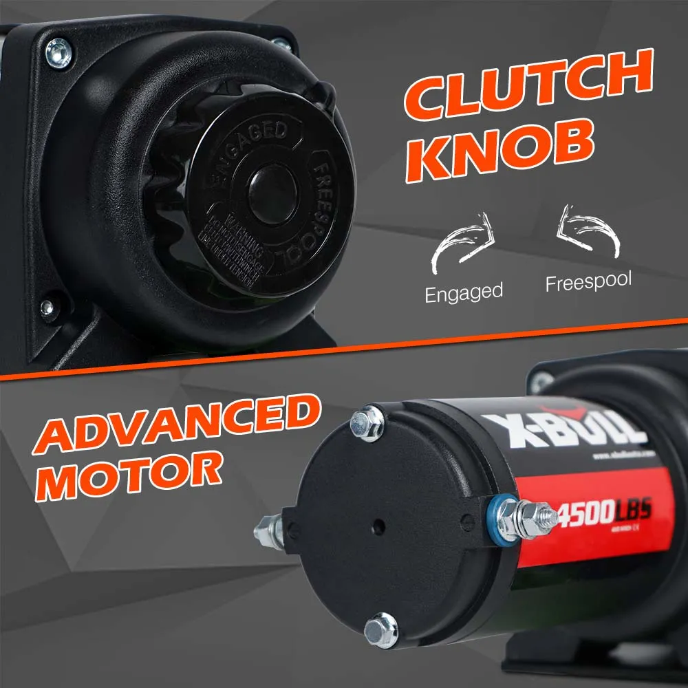 4500lbs Electric Winch 12V Pure Copper Motors Set of 2 X-BULL