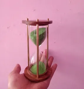 5 Minutes Brass and Wood Sand Timer Hourglass Sand