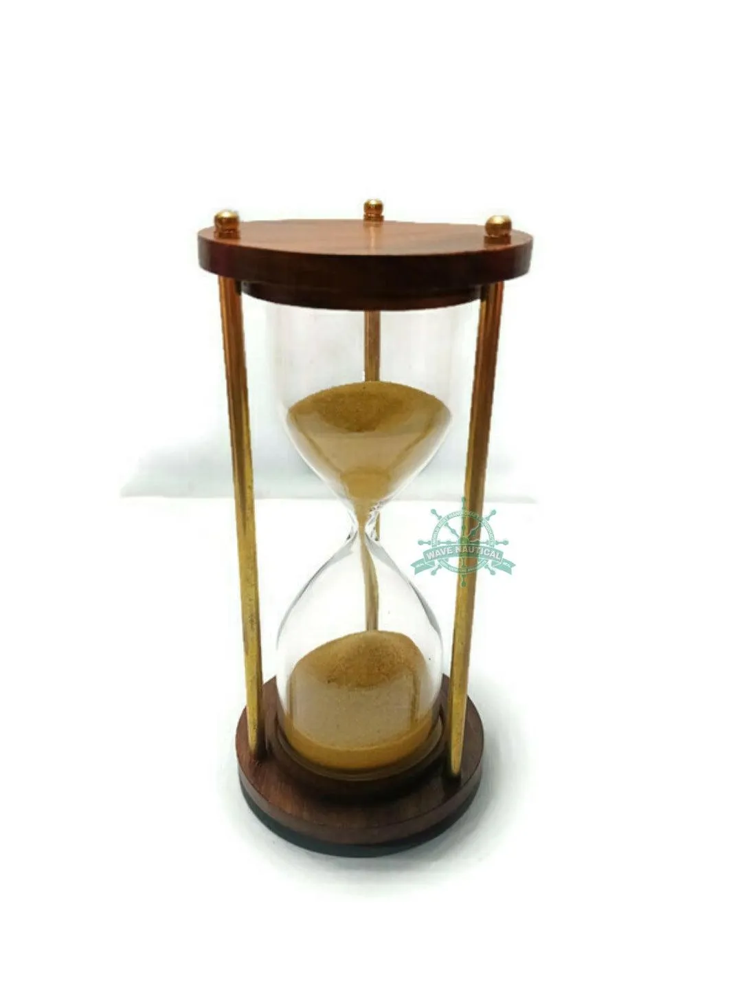 5 Minutes Brass And Wood  Sand Timer Hourglass