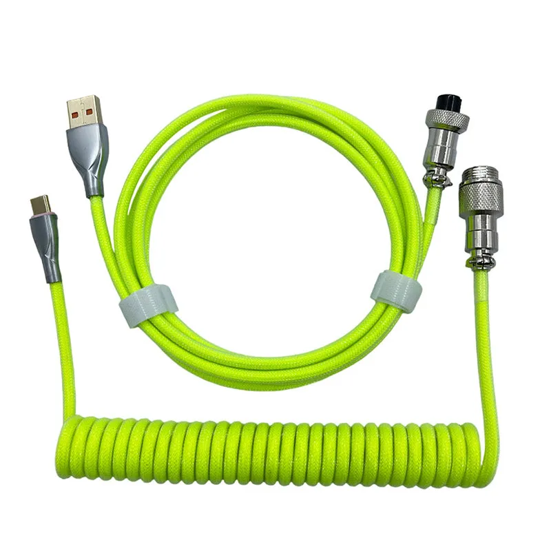 ACGAM Custom Coiled Aviator Cable USB-C Green