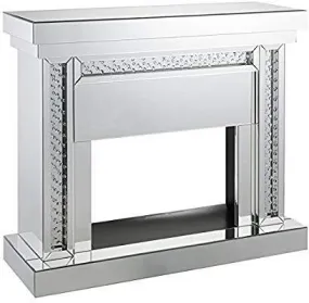 Acme Furniture Nysa Fireplace in Mirrored & Faux Crystals 90272