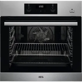 AEG BES355010M Built In Electric Single Oven with added Steam Function - Stainless Steel