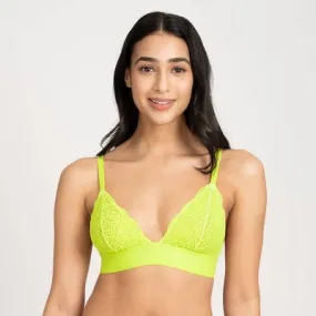 All.You.LIVELY Women's Longline Lace Bralette - Electric Lime S