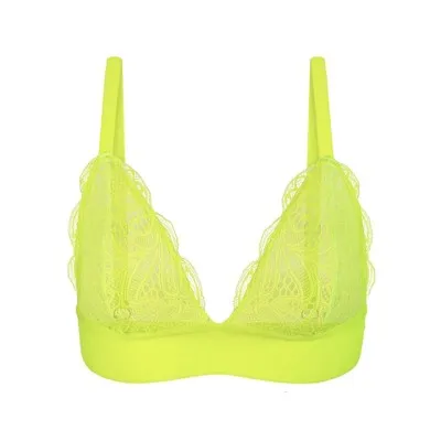 All.You.LIVELY Women's Longline Lace Bralette - Electric Lime S