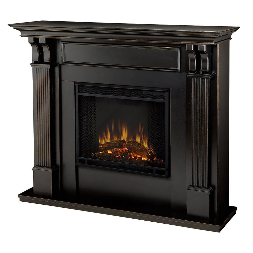 Ashley Electric Fireplace Mantel Package in Blackwash