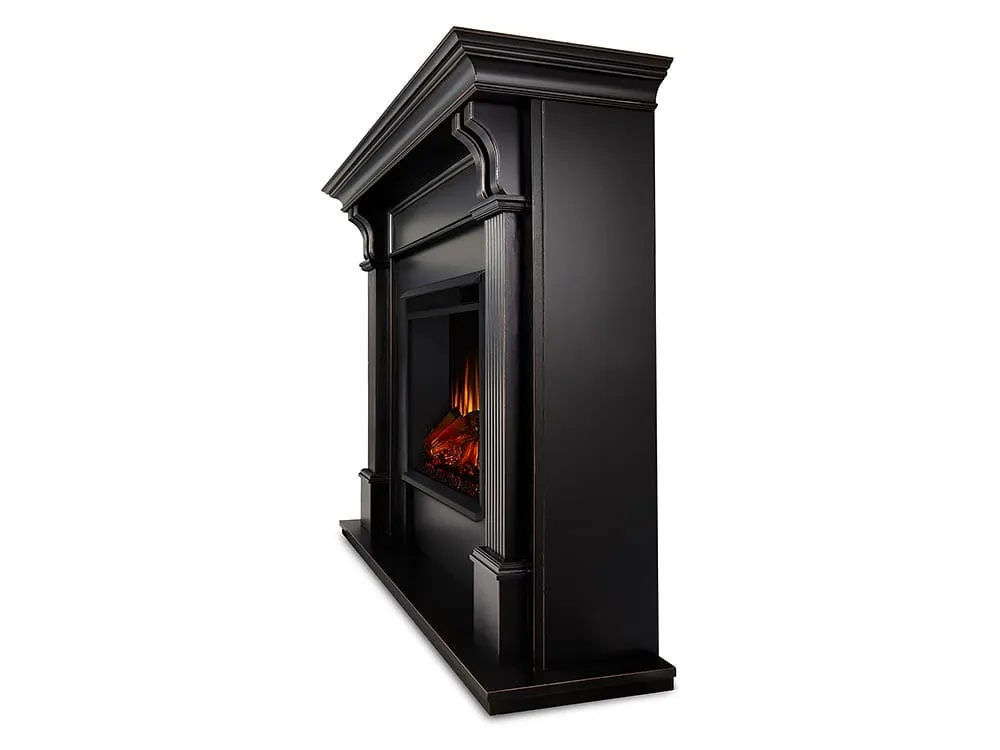 Ashley Electric Fireplace Mantel Package in Blackwash