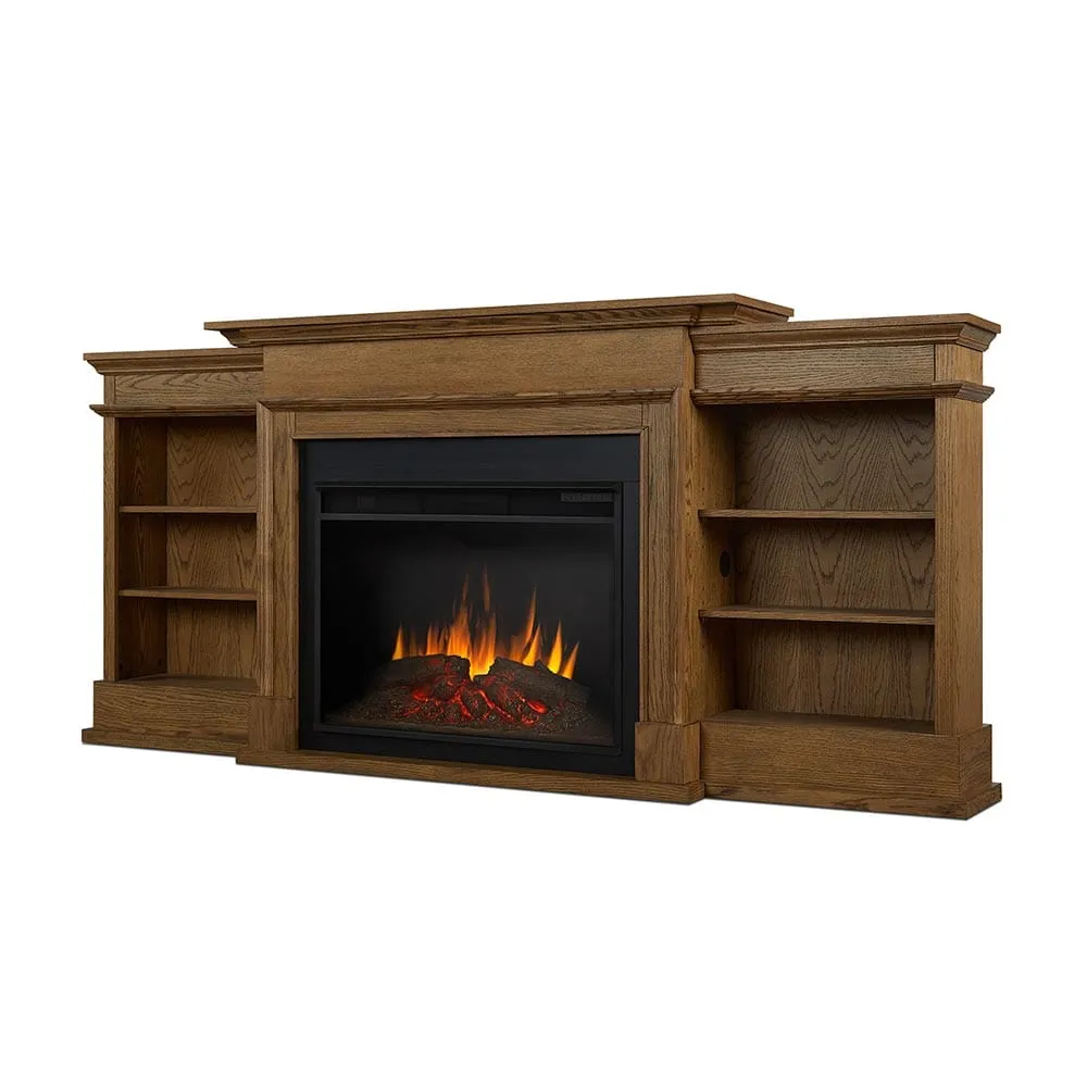 Ashton Grand Electric Fireplace Media Console in English Oak