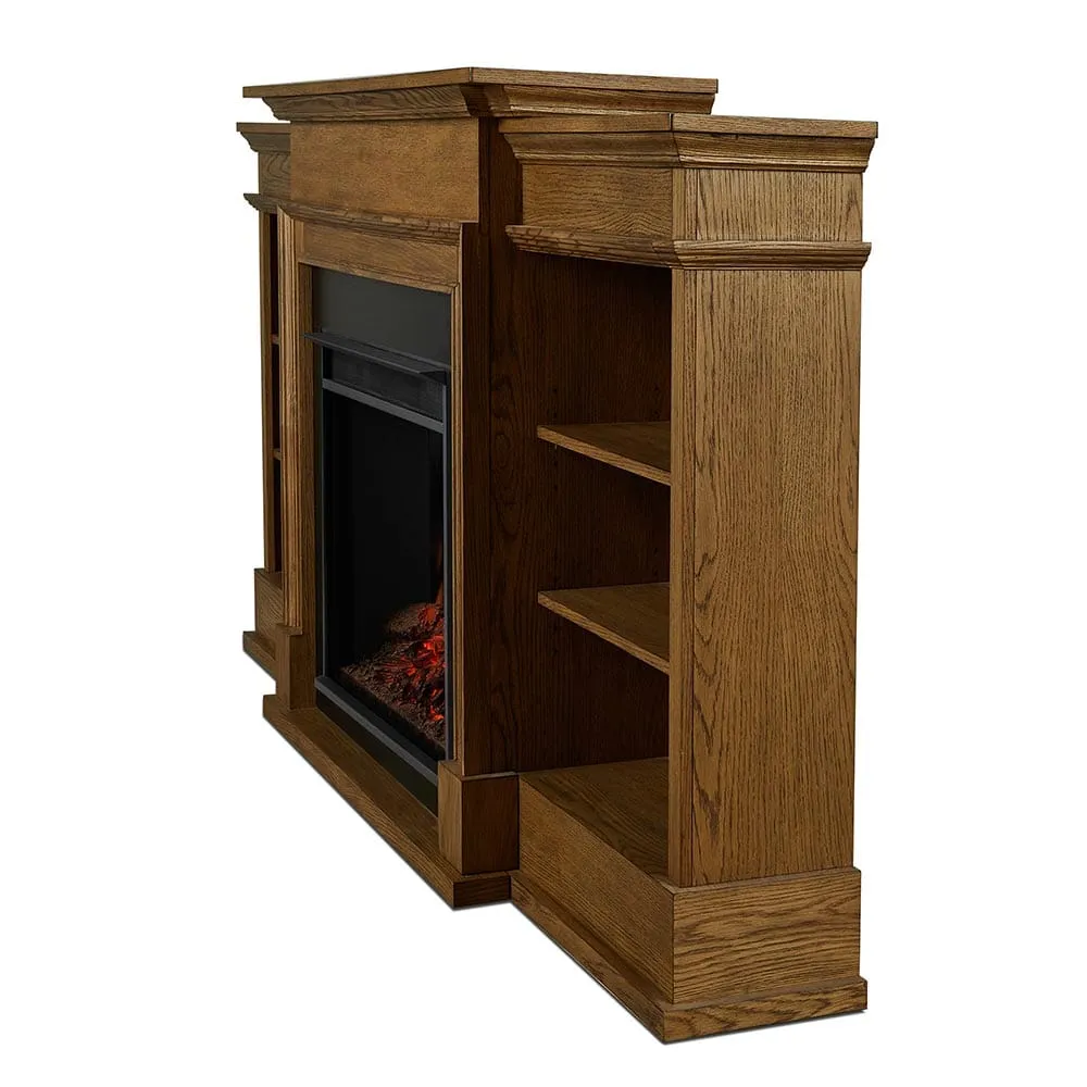 Ashton Grand Electric Fireplace Media Console in English Oak