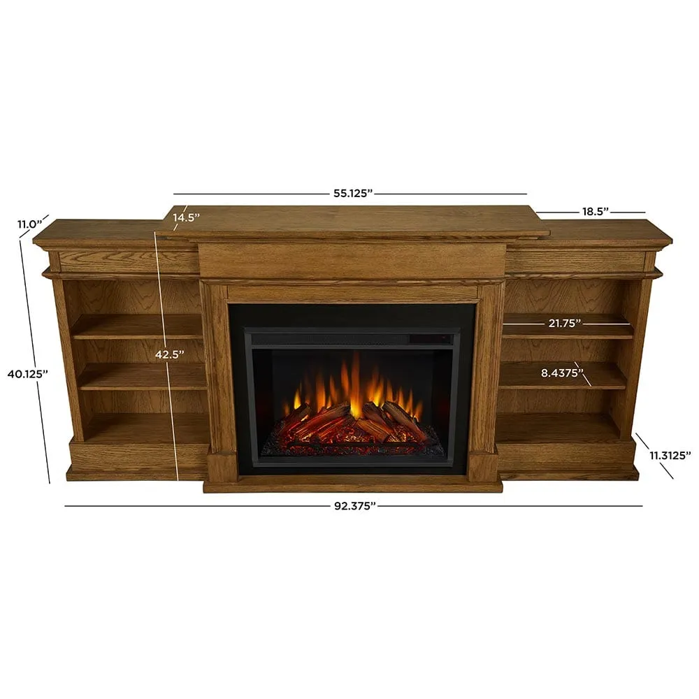 Ashton Grand Electric Fireplace Media Console in English Oak