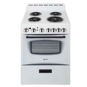 Avanti - ERU240P0W, Avanti 24" Electric Range Oven with Framed Glass Door, in White