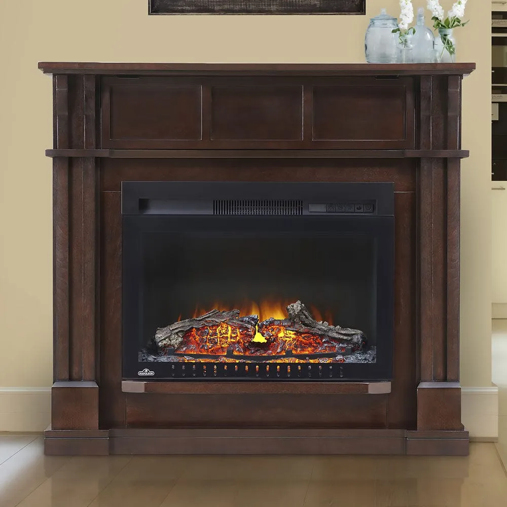 Bailey Electric Fireplace Mantel Package in Espresso