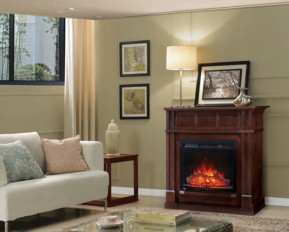 Bailey Electric Fireplace Mantel Package in Espresso