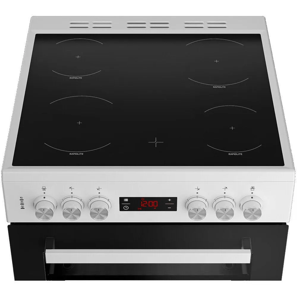 Beko EDC634W 60cm Double Oven Electric Cooker with Ceramic Hob - White