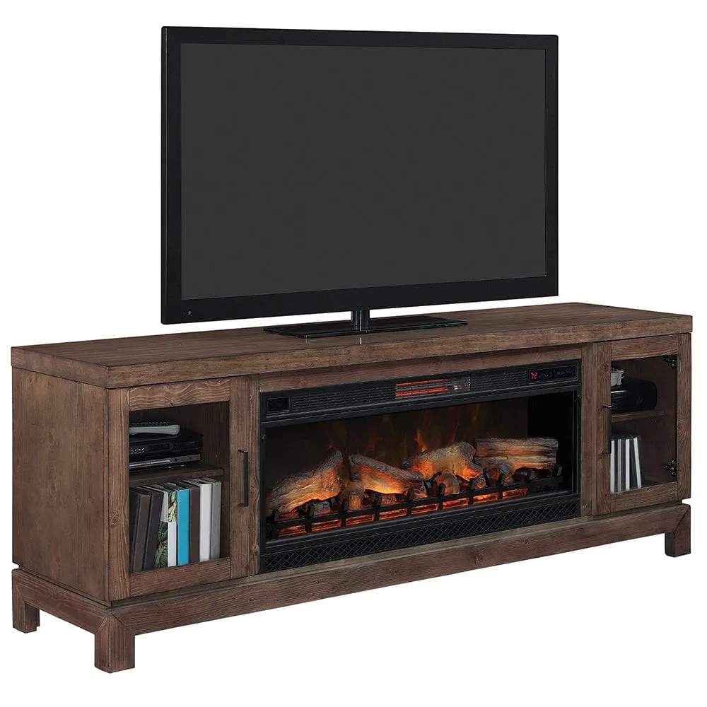 Berkeley 76-In Infrared Electric Fireplace TV Stand in Spanish Gray