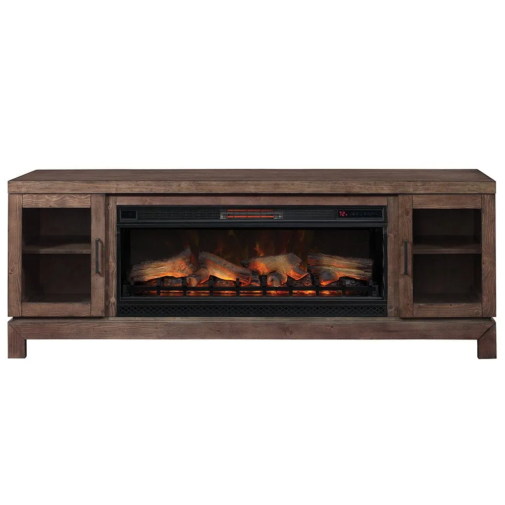 Berkeley 76-In Infrared Electric Fireplace TV Stand in Spanish Gray