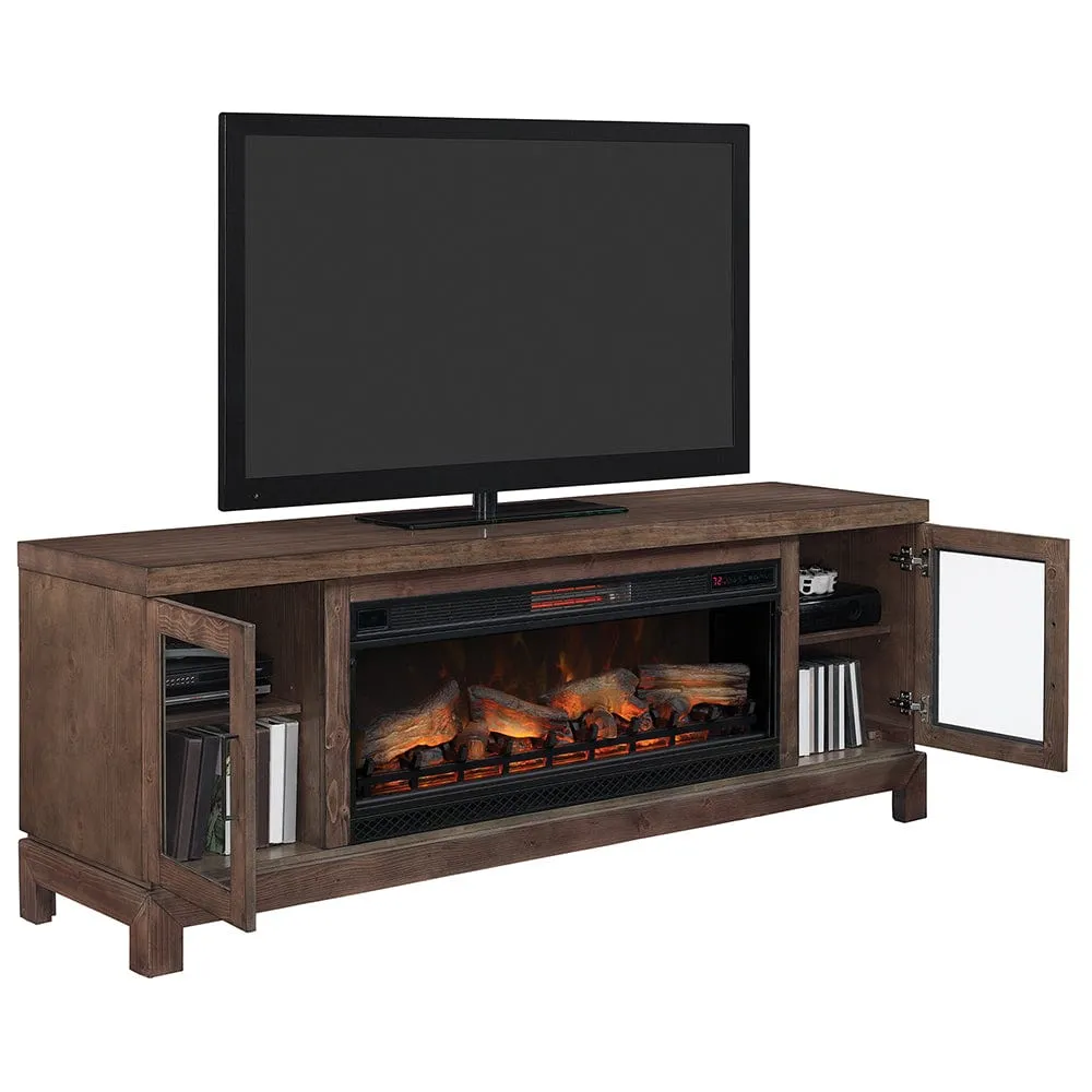 Berkeley 76-In Infrared Electric Fireplace TV Stand in Spanish Gray