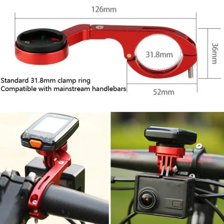 Bicycle Mountain Bike Aluminum Alloy Code Table Stand Universal Code Table Extension Flashlight Bracket(Red)