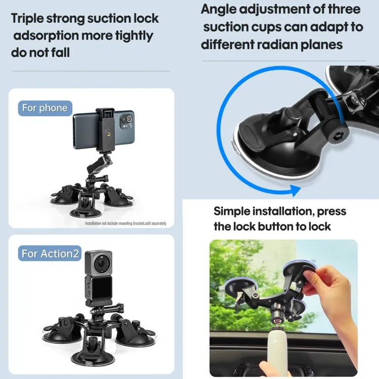 Big Triangle Direction Suction Cup Mount (Black)