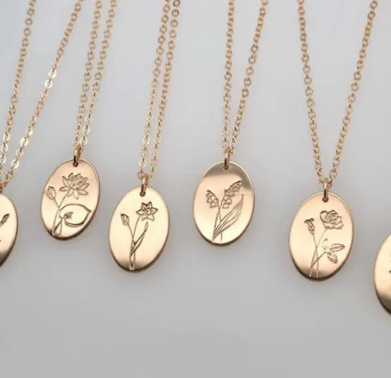 Birth Month Flower Necklace