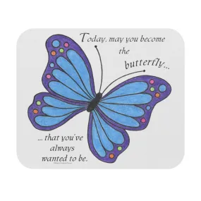 Blue Butterfly Mouse Pad, Inspirational Mouse Pads, Gifts for Girls Women