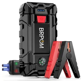 BRPOM Car Jump Starter, 3000A Peak 15800mAh (up to 7.0L Gas or 5.5L Diesel Engine, 30 Times) 12V Auto Booster Battery Pack Jump Box with Quick Charger Smart Jump Cables