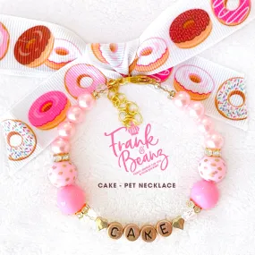 CAKE Donut Pet Necklace for Dogs Cats Personalized Pet Jewelry