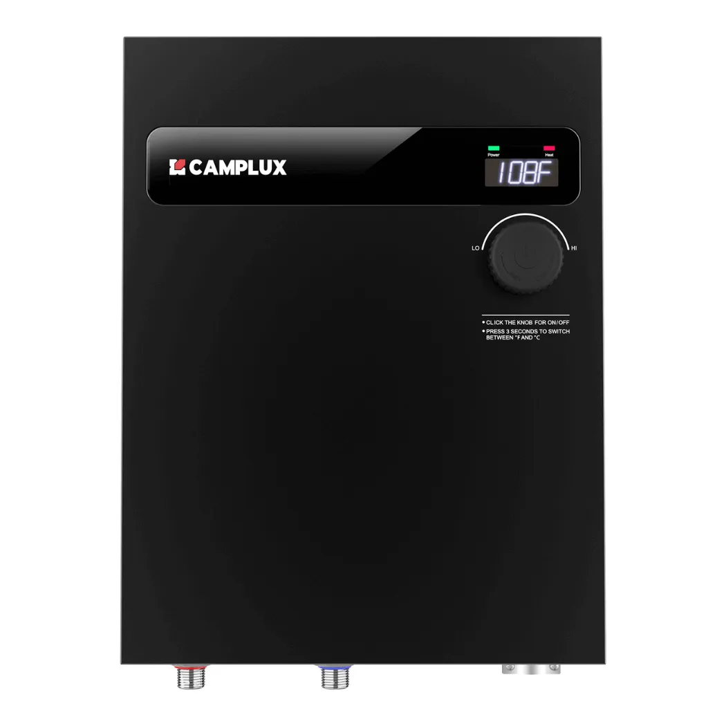 Camplux Whole House Electric Tankless Water Heater 27kW | Black