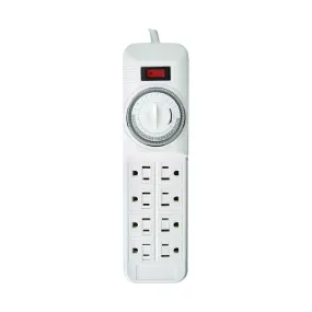 CCI 22575 Power Outlet Strip, 4 ft L Cable, 8 -Socket, 15 A, 125 V, White