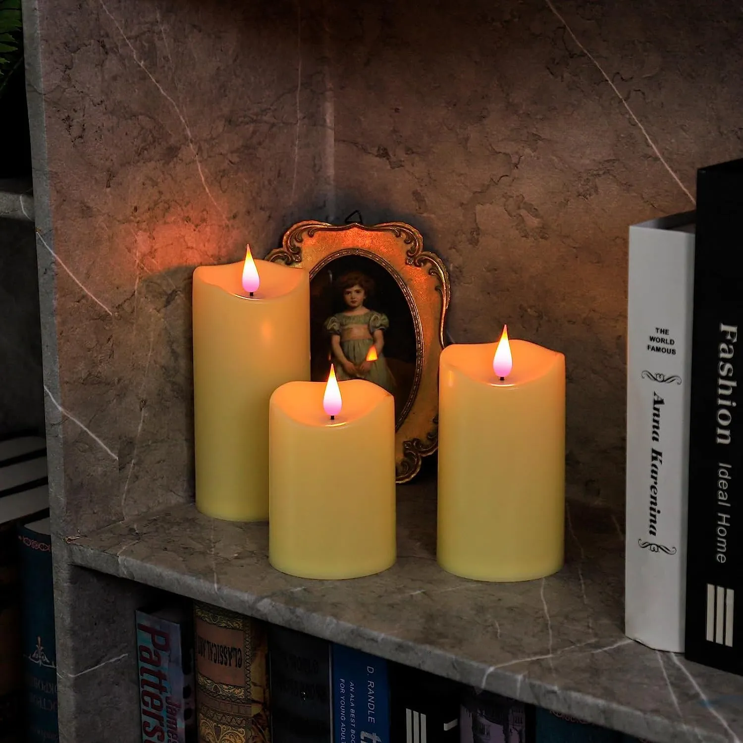 COLBEX Flameless Candles, Flickering Moving Flame LED Candles, Battery Operated Candles with Remote and Timers, Ivory Frosted Plastic