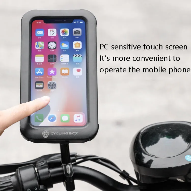 CYCLINGBOX BG-2937 Bicycle Mobile Phone Bracket Waterproof Bag Simulation Navigation Mobile Phone Frame(Black)