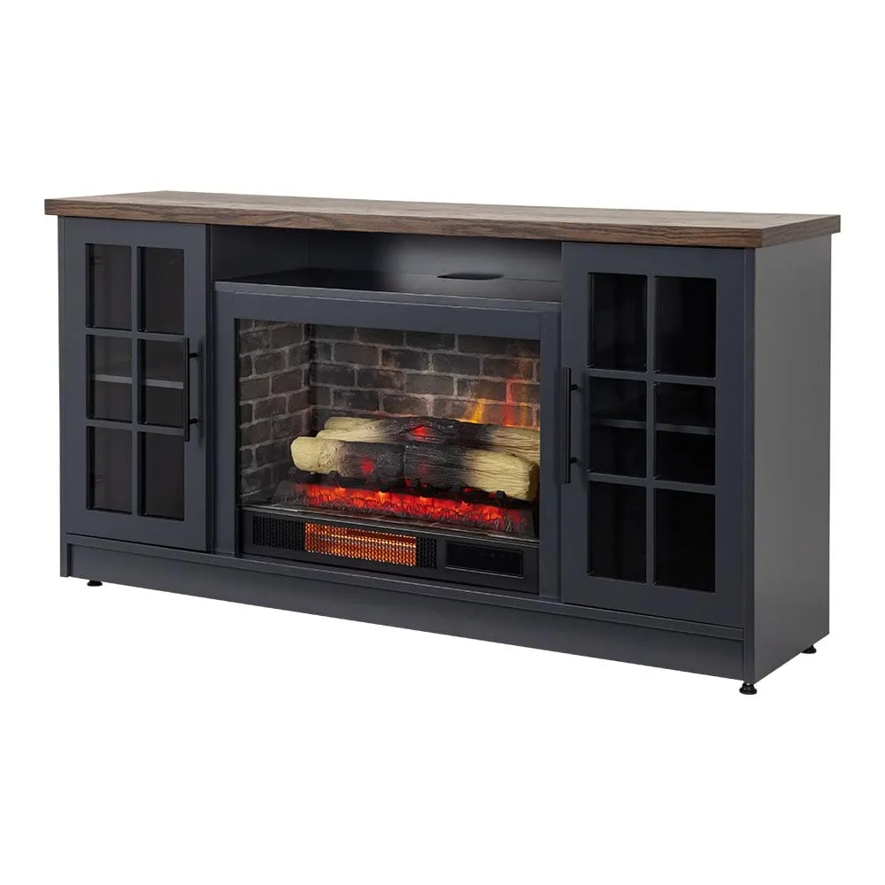 Dalton 60-in Steel Blue Electric Fireplace TV Stand