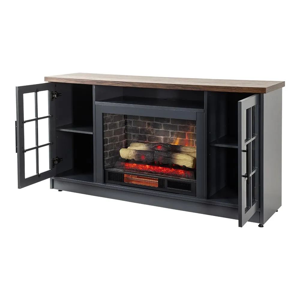 Dalton 60-in Steel Blue Electric Fireplace TV Stand