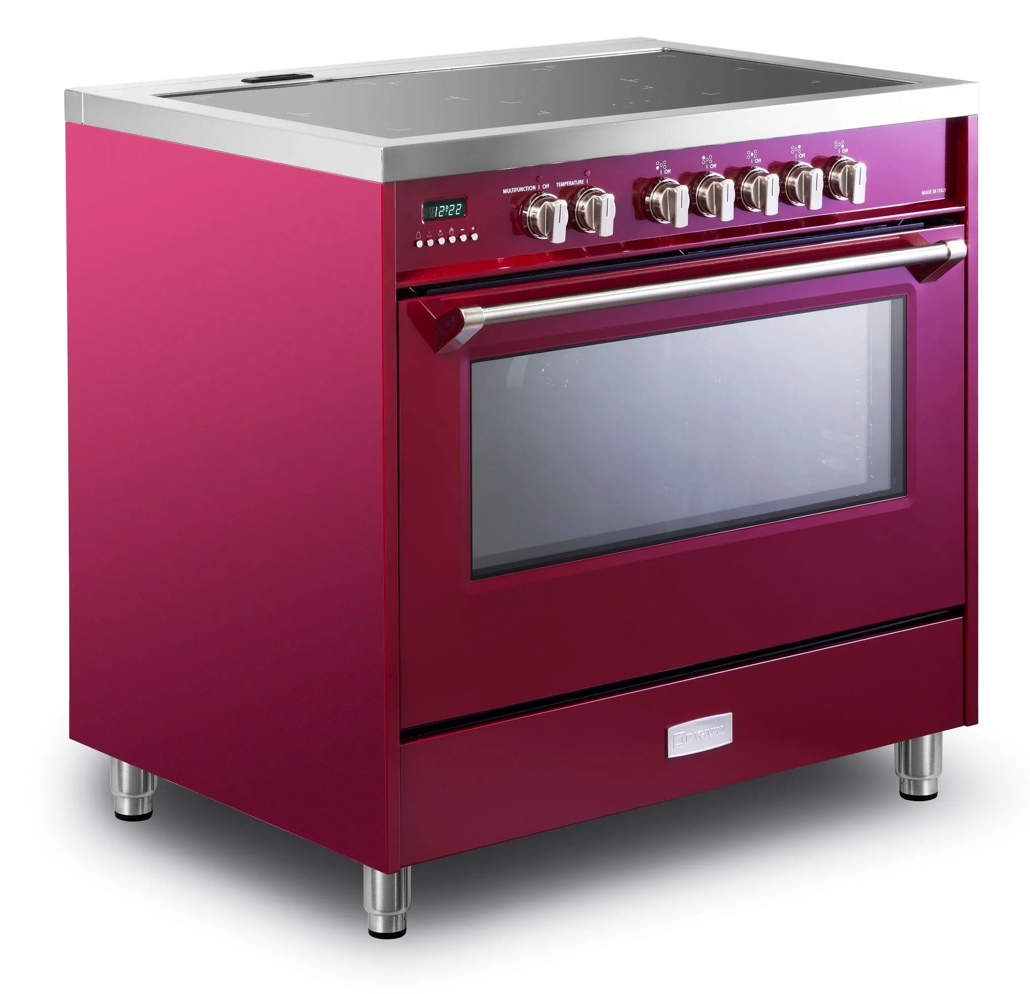 Designer 36" Induction Single Oven Range - Burgundy