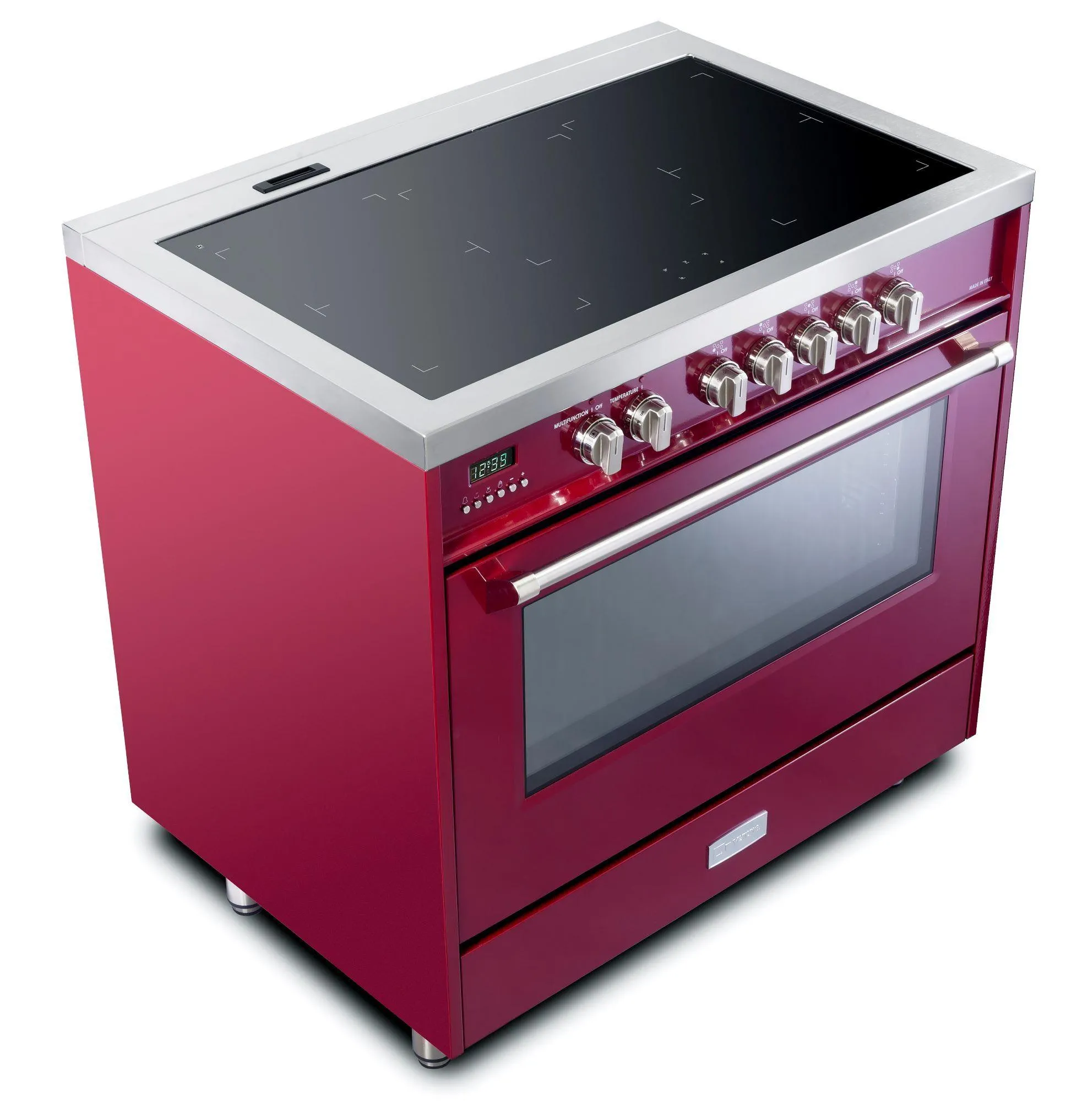 Designer 36" Induction Single Oven Range - Burgundy