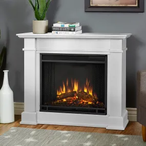 Devin Petite Electric Fireplace Mantel Package in White