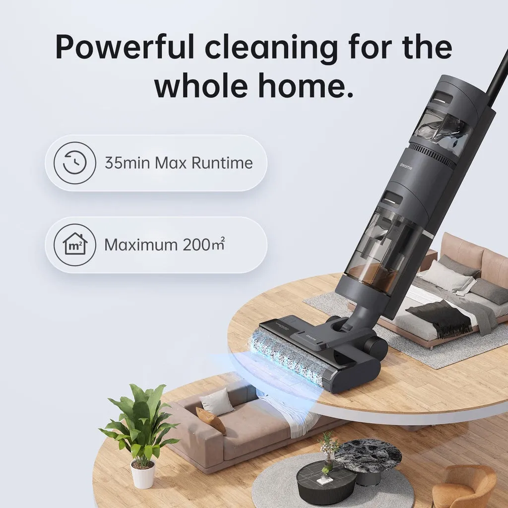 Dreame H12 Wet and Dry Cordless Vacuum 35 Mins Run Time Edge Cleaning Dual Water Tank