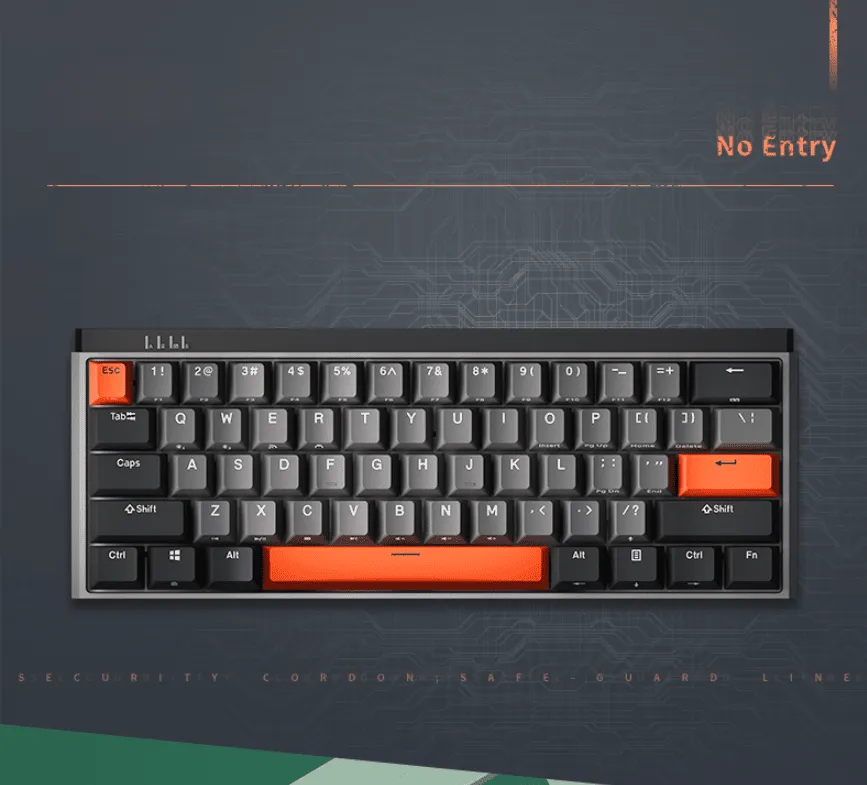 DURGOD K330W 61 Keys Three-mode Gaming Mechanical Keyboard