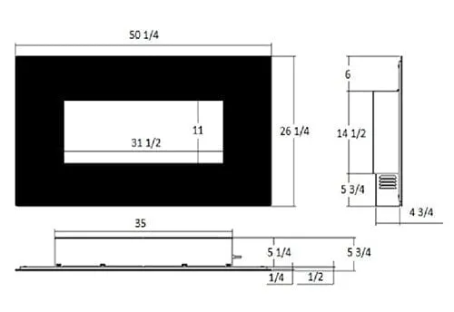 Dynasty 50-In Wall Mount Electric Fireplace